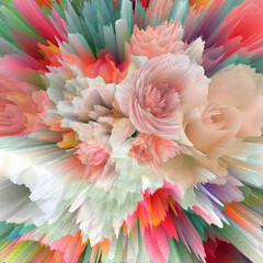 Abstract floral pixel art