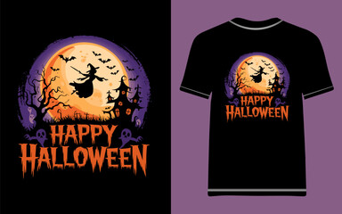 Happy Halloween print ready T Shirt design