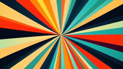 Abstract  Colorful  Stripes Radial  Design