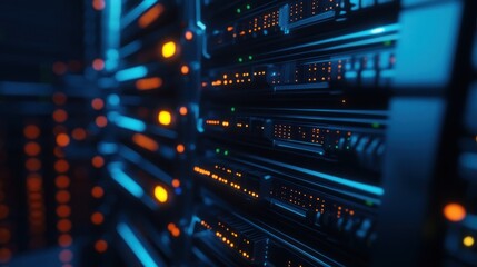 Naklejka premium Server Racks in Data Center