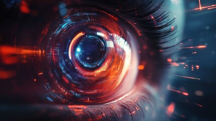 Obraz premium Cybernetic Eye: Digital Vision