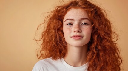Naklejka premium Portrait of a Young Woman with Red Hair