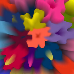 Abstract floral pixel art