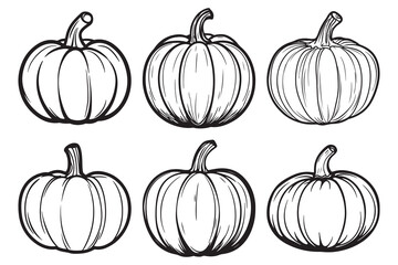 Halloween  pumpkin vector, scary pumpkin like ghost black pumpkin set for October 31, cute silhouette pumpkin