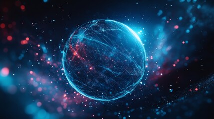 Obraz premium Explore the digital universe where advanced networking, innovative tech processes, and captivating data visualizations thrive in a vibrant, dynamic backdrop of endless possibilities