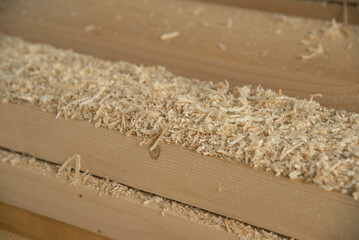 boards with shavings