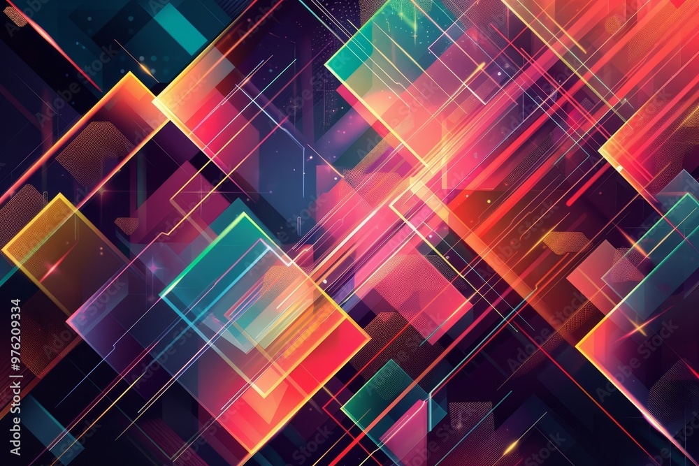 Poster this striking visual features a blend of geometric shapes and vibrant lines, creating an energizing 