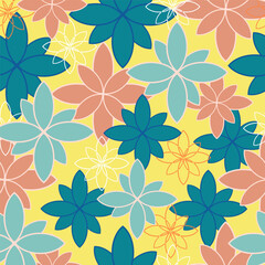 Fototapeta premium Print Abstract modern floral oriental colorful geometric pattern background seamless repeating pattern stripes backdrops vector illustration flat design for wallpaper or background or Fabric EPS 10