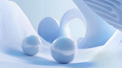 
3d rendering of white and blue abstract geometric background. Scene for advertising, technology, showcase, banner, game, sport, cosmetic, business, metaverse. Sci-Fi Illustration. Product display