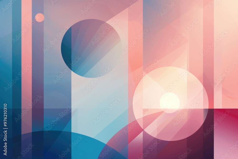 Poster A vibrant abstract design featuring interconnected circles and lines