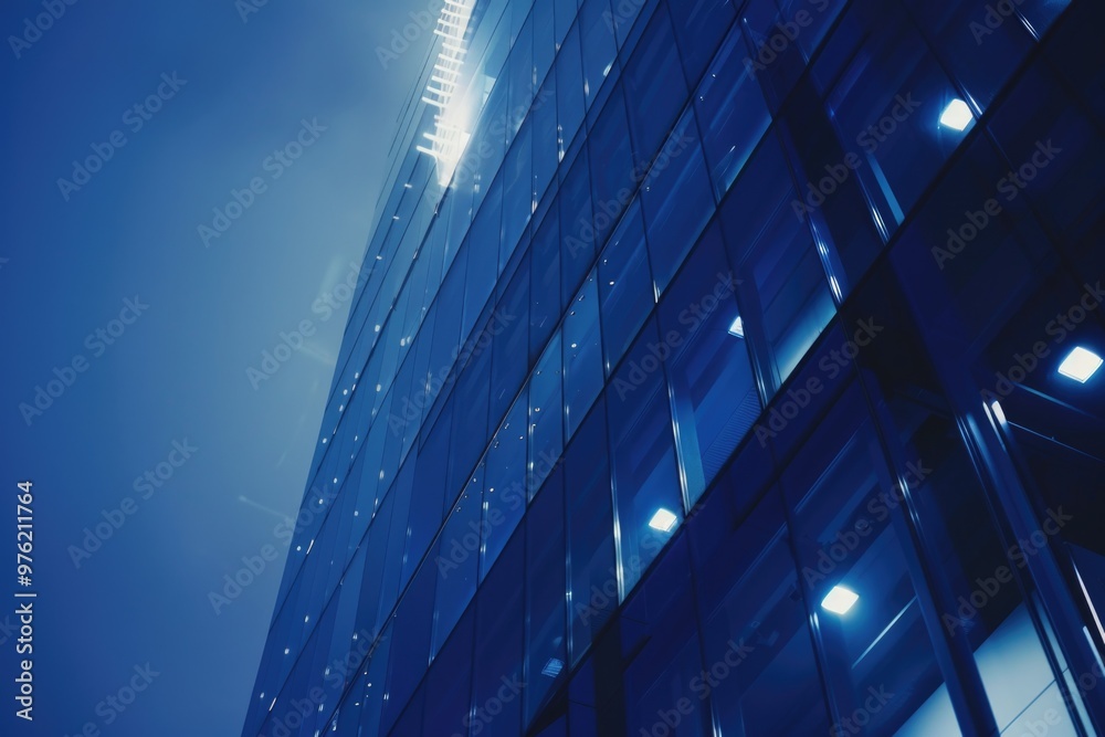 Poster Tall building with numerous windows and no notable features, suitable for use in urban scenes or cityscape designs