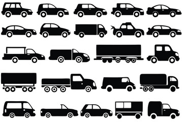 Different cars icons. Vector illustration