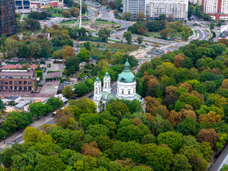 Warszawa, panorama miasta z lotu ptaka. Widok z okolic cmentarza Powązkowskiego © hunter76