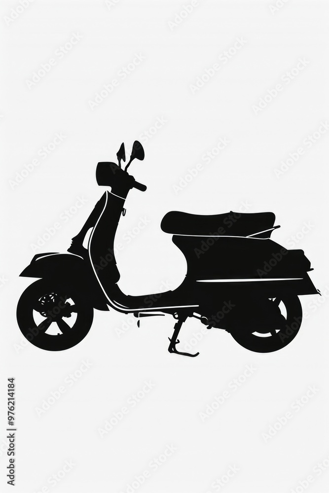 Poster A close-up shot of a scooter on a white surface, ideal for showcasing your product or using as a placeholder image