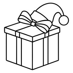 Gift Box with Santa Hat