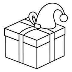 Gift Box with Santa Hat