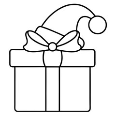 Gift Box with Santa Hat