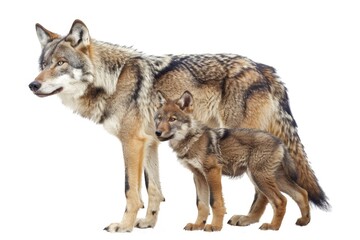 Two wolves standing together