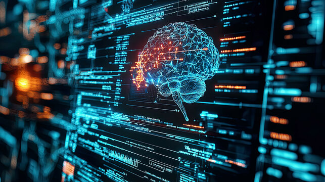 Macro shot of artificial intelligence analyzing complex medical data, glowing virtual interface, revolutionizing healthcare technology, deep learning and innovation, hyper-detailed