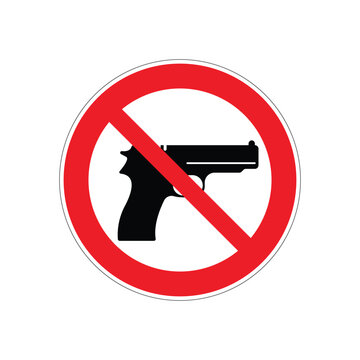 recommend clip art: No guns sign, black gun outline in red crossed circle	
