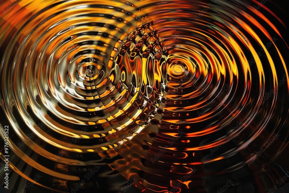 Poster A close-up view of the water's surface featuring concentric circular patterns