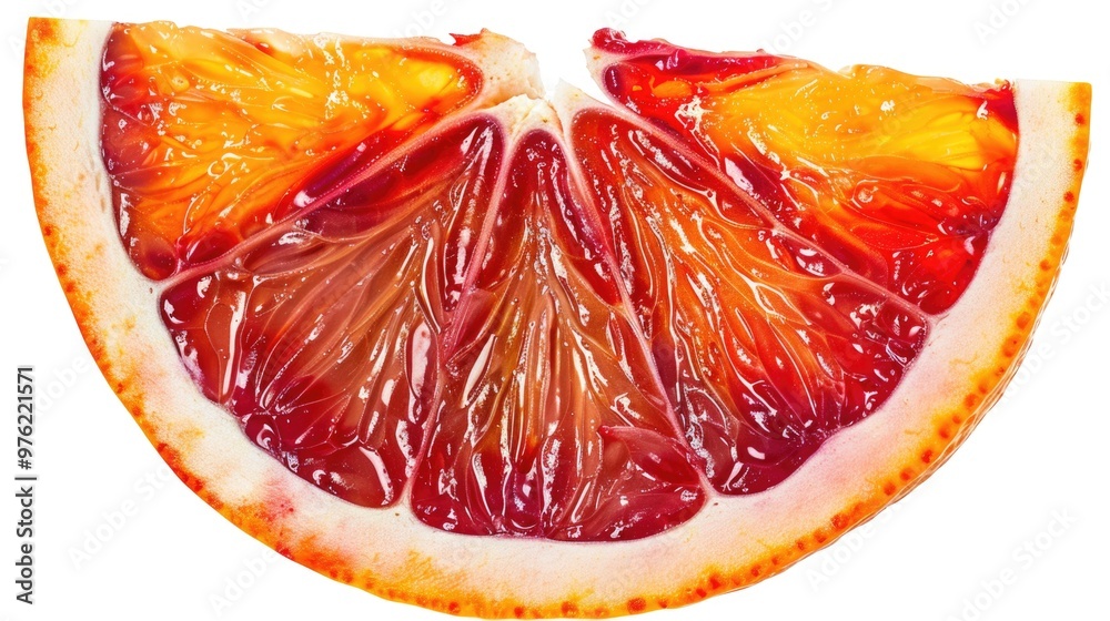 Poster A sliced grapefruit cut into two halves, ready for use or display