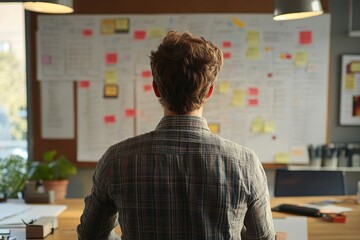 Young professional strategizing ideas in creative office space