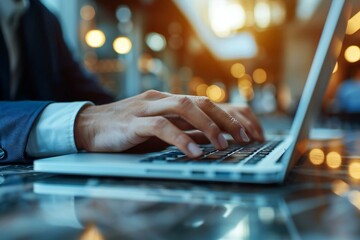 photo of a person attending an online virtual video conference training on a laptop computer.