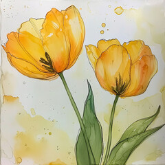 yellow tulip flowers
