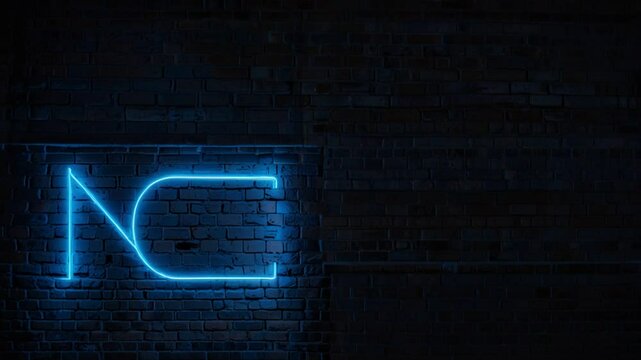 "Midnight Glow: Blue Neon on Brick"background
