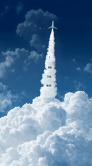 Airplane Writing in the Sky with Smoke the Phrase "I Am the Way", Abstract Image, Texture, Pattern Background, Wallpaper, Cover and Screen for Smartphone, PC, Laptop, 9:16 and 16:9 Format