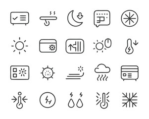 Air Conditioning thin line icons. air conditioning symbols. Air conditioner icon.