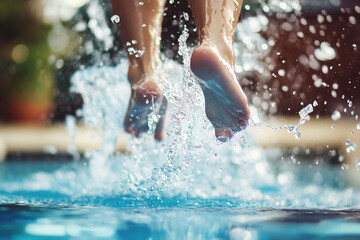 child jumping in water