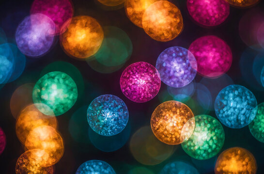 Soft bokeh effect with multicolored orbs and a glowing center