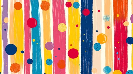 Abstract background with colorful stripes and circles.