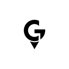 Letter G point logo template. location icon logotype design vector illustration