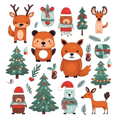 holiday christmas element object isolated winter xmas realistic decoration generative Ai.