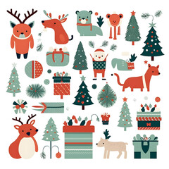 Obraz premium holiday christmas element object isolated winter xmas realistic decoration generative Ai.