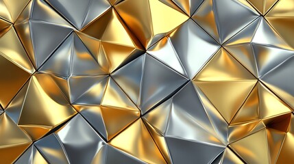Abstract gold and silver geometric background.