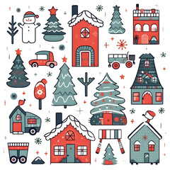 holiday christmas element object isolated winter xmas realistic decoration generative Ai.