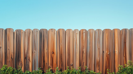 Fototapeta premium Elegant Wooden Fence: Varied Brown Shades with Clear Varnish Finish