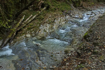 Creek Grießbach in Grießbachklamm at Erpfendorf, Austria, Europe
