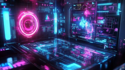 Fototapeta premium Futuristic Cyberspace Interface.