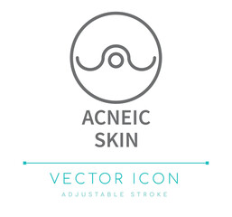 Acneic Skin Cosmetics Line Icon