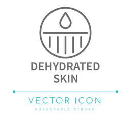 Dehydrated Skin Cosmetics Line Icon