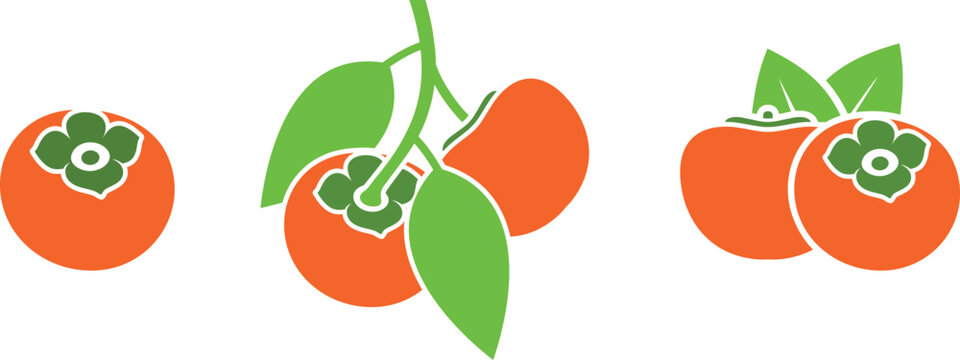 Persimmon logo. Isolated persimm on white background