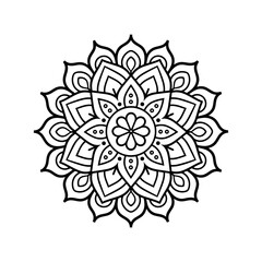 Mandala Vector Illustration For A Coloring Book, In A Simple And Minimalistic.