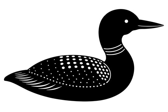 recommend clip art:  Loon bird silhouette black vector art illustration