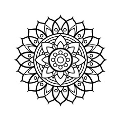 Mandala Vector Illustration For A Coloring Book, In A Simple And Minimalistic.