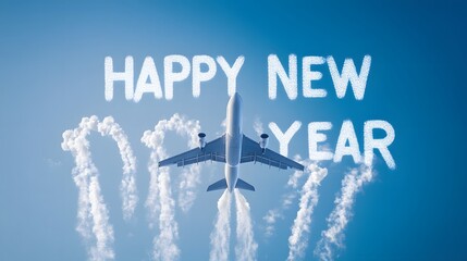 Fototapeta premium Airplane Writing in the Sky with Smoke the Phrase 